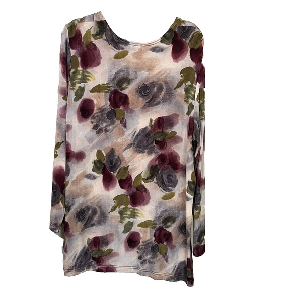 Softwear Mark Singer 2 Piece Cardigan Set Sz XL Multi Color Floral Slinky Work - Picture 5 of 15